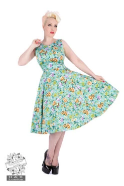 Turquoise Camillia Swing Dress