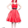 Smooth Red Satin Halter Prom Dress