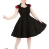 Black Leopard Flocked Felina Dress