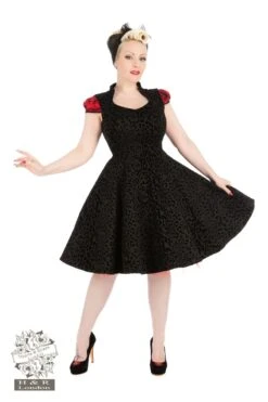 Black Leopard Flocked Felina Dress