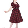 Black Red Big Dot Swing Dress With Bolero