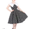 Black White Large Polka Dot Swing Dress