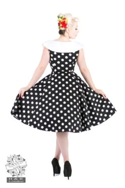 Black White Large Polka Dot Swing Dress -EliteCloset Sales Store 14364475249078 Black20White20Big20Dot20Long20Dress 2