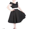50s Black Flute Collar Dress