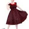 Black Red Large Polka Dot Swing Dress