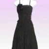 Black Creased Slinky Dress