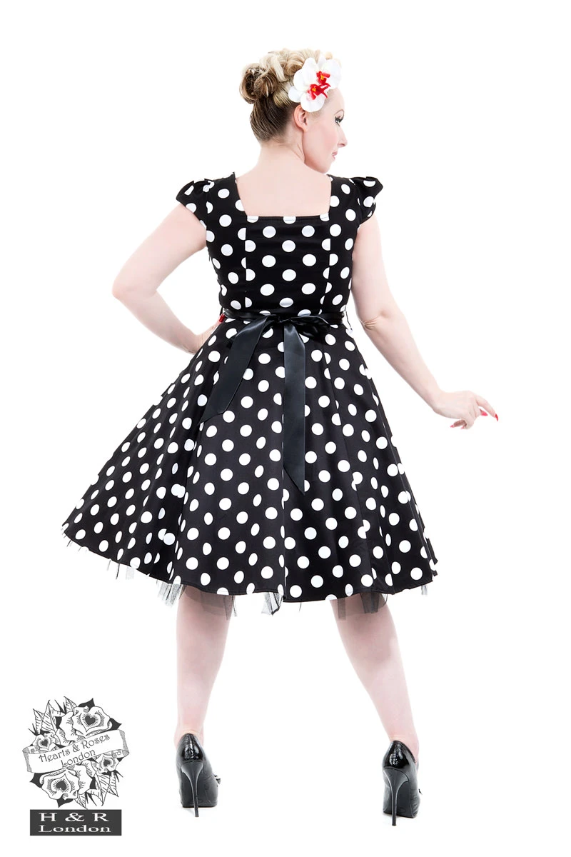 50's Vintage Big Polka Dot Tea Dress 2 50's Vintage Big Polka Dot Tea Dress - Image 2