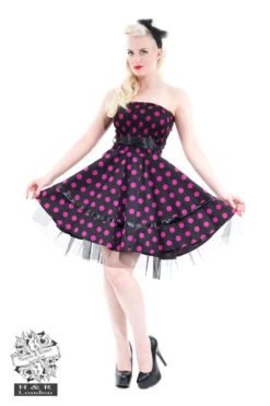 Black Purple Polka Dot Prom Dress
