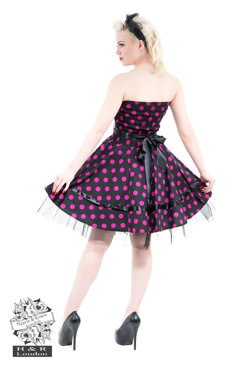 Black Purple Polka Dot Prom Dress 2 Black Purple Polka Dot Prom Dress - Image 2