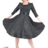 Veronica Black White Polka Dot 3/4 Sleeves Dress