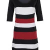 Black Red White Stripe Dress