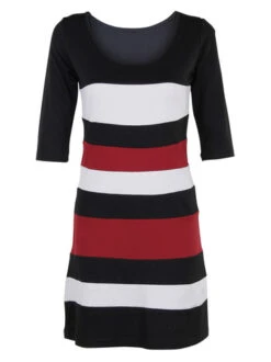Black Red White Stripe Dress