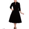 Glamorous Velvet Tea Dress In Black