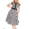 Black White Striped Tea Dress