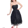 Black Chantilly Lace Strapless Dress