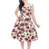 50s Ditsy Rose Floral Summer Dress