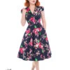 Midnight Garden Floral Tea Dress