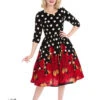 Red Roses Velvet Dress