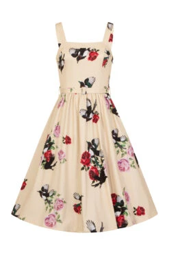 Yellow Rose Print Swing Dress -EliteCloset Sales Store 15263813618226201