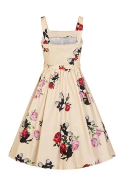 Yellow Rose Print Swing Dress -EliteCloset Sales Store 15263813618226203