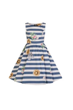 Blue Striped Skyscraper Sunflower Dress 8 Blue Striped Skyscraper Sunflower Dress -EliteCloset Sales Store 15324328618101 KIDS F