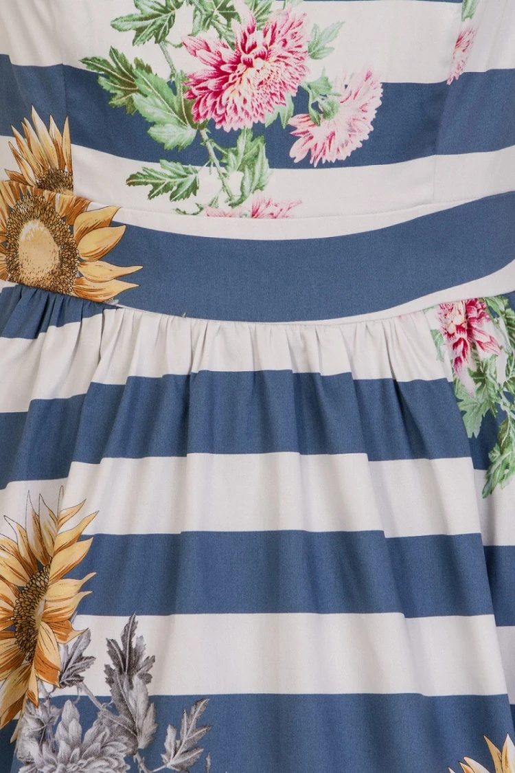 Blue Striped Skyscraper Sunflower Dress 6 Blue Striped Skyscraper Sunflower Dress - Image 6