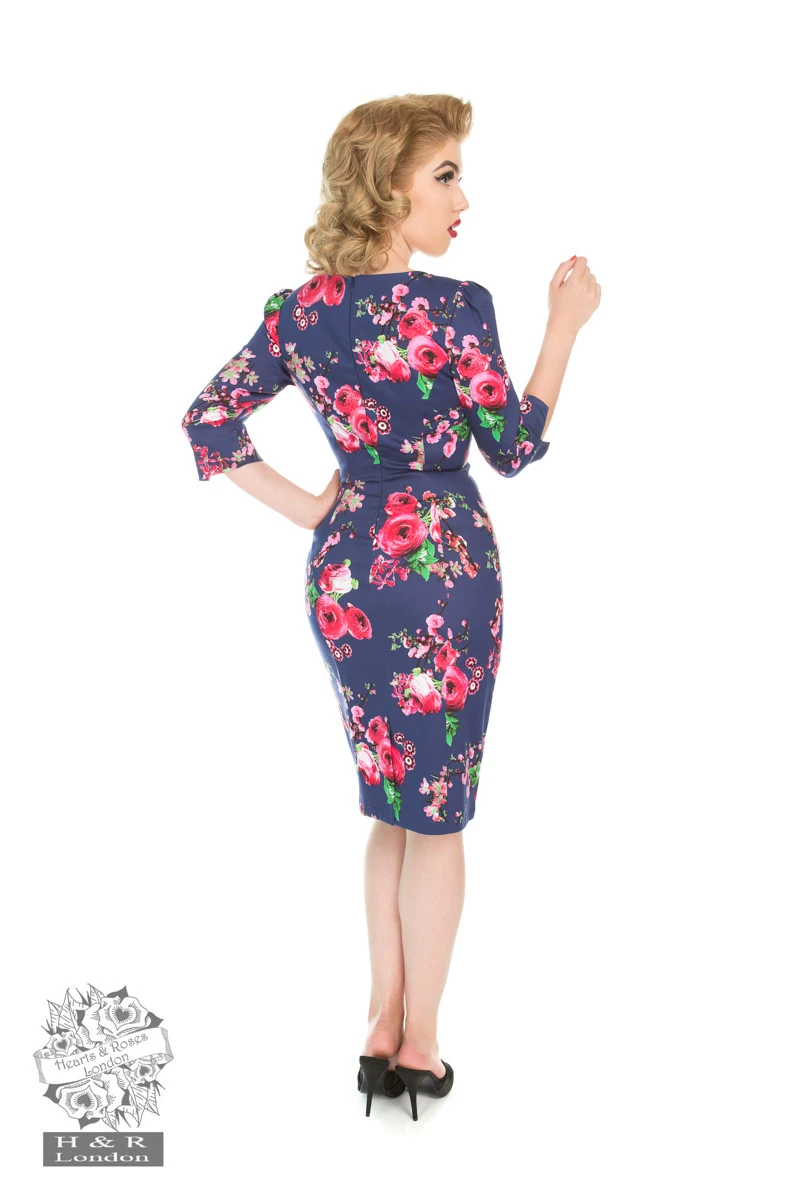Midnight Garden Floral Wiggle Dress 2 Midnight Garden Floral Wiggle Dress - Image 2