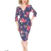 Midnight Garden Floral Wiggle Dress