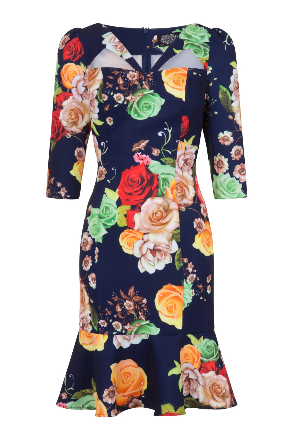 Navy Peplum Wiggle Dress 3 Navy Peplum Wiggle Dress - Image 3