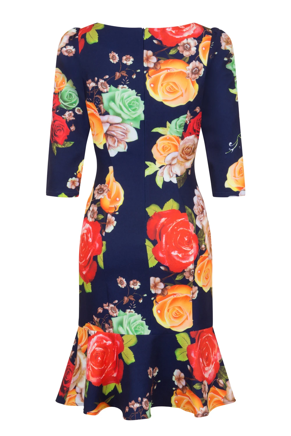 Navy Peplum Wiggle Dress 4 Navy Peplum Wiggle Dress - Image 4