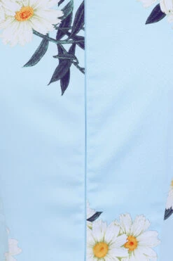 Vintage Blue Daisy Wiggle Dress -EliteCloset Sales Store 15488405955750204