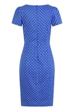 Amelia Polka Wiggle Dress In Blue 9 Amelia Polka Wiggle Dress In Blue -EliteCloset Sales Store 15488443075743203