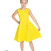 Girls Cindy Polka Dot Swing Dress In Yellow