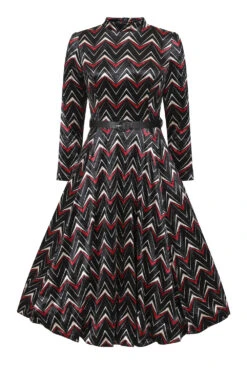 Chevron Velvet Swing Dress 8 Chevron Velvet Swing Dress -EliteCloset Sales Store 1565878975128201