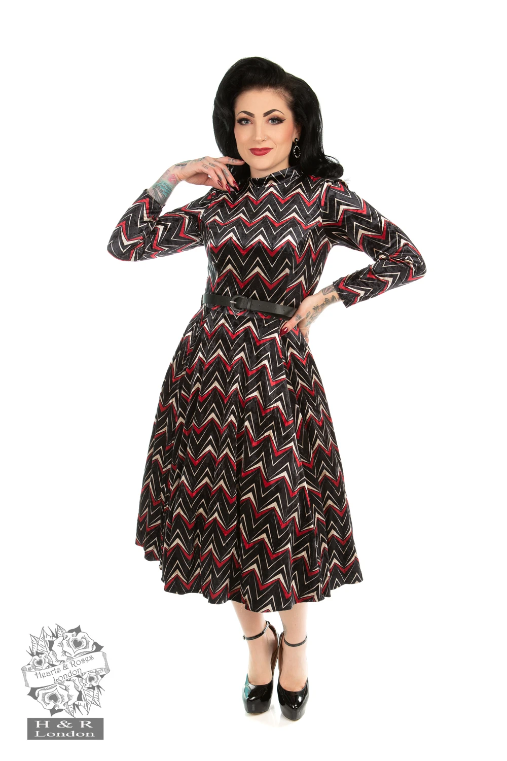Chevron Velvet Swing Dress 1 Chevron Velvet Swing Dress