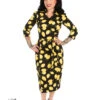 Zesty Lemon Wiggle Dress