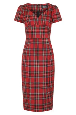 Highland Wiggle Dress In Red -EliteCloset Sales Store 1572430534142201