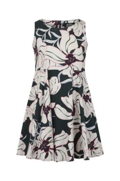 Girls Emerald Floral Swing Dress -EliteCloset Sales Store 1572430577138201