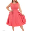Pink Donna Swing Dress In Plus Size