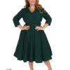 Gabriella Swing Dress In Emerald Green In Plus Size