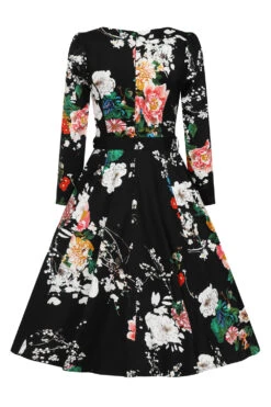 White Iris Floral Swing Dress -EliteCloset Sales Store 1600342088214203