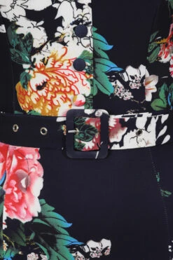 White Iris Floral Wiggle Dress -EliteCloset Sales Store 1600348925236202