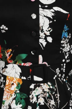 White Iris Floral Swing Dress -EliteCloset Sales Store 1600349492214202