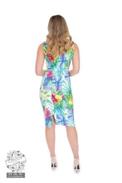 Lesley Tropical Floral Wiggle Dress -EliteCloset Sales Store 160928101027620B