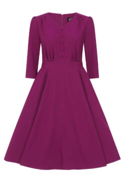 Pretty Plum 50s Swing Dress -EliteCloset Sales Store 1612890381222201