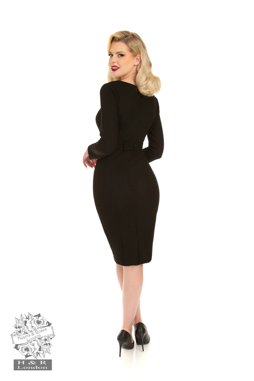 Cassia Black Wiggle Dress 2 Cassia Black Wiggle Dress - Image 2