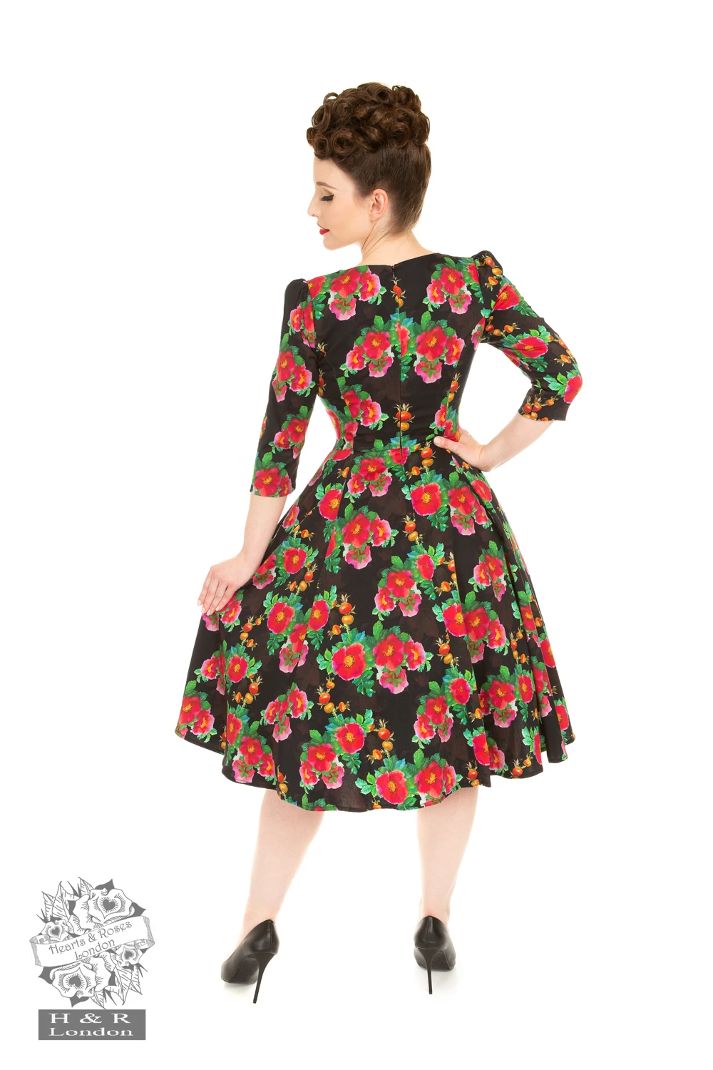Berry Floral Swing Dress 2 Berry Floral Swing Dress - Image 2