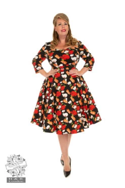 Delia Floral Swing Dress In Plus Size