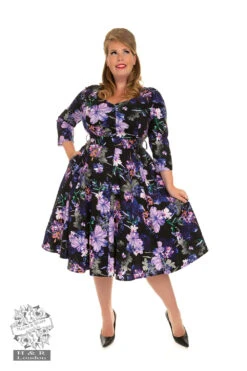 Faye Floral Swing Dress In Plus Size