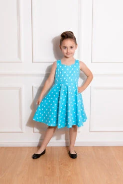 Ruth Polka Dot Swing Dress In Kids